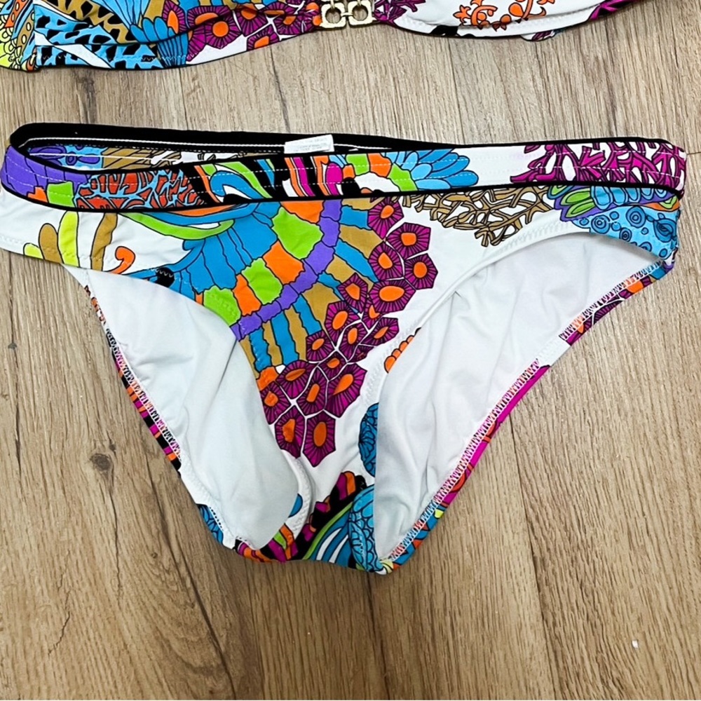 Trina Turk Bikini Bottom Sz. 8 Casa Blanca Print Floral Sea Life